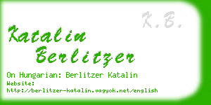 katalin berlitzer business card